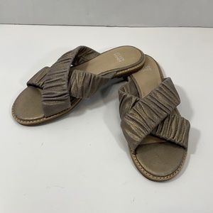 Eileen Fisher cross strap leather sandals